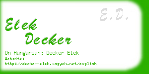 elek decker business card